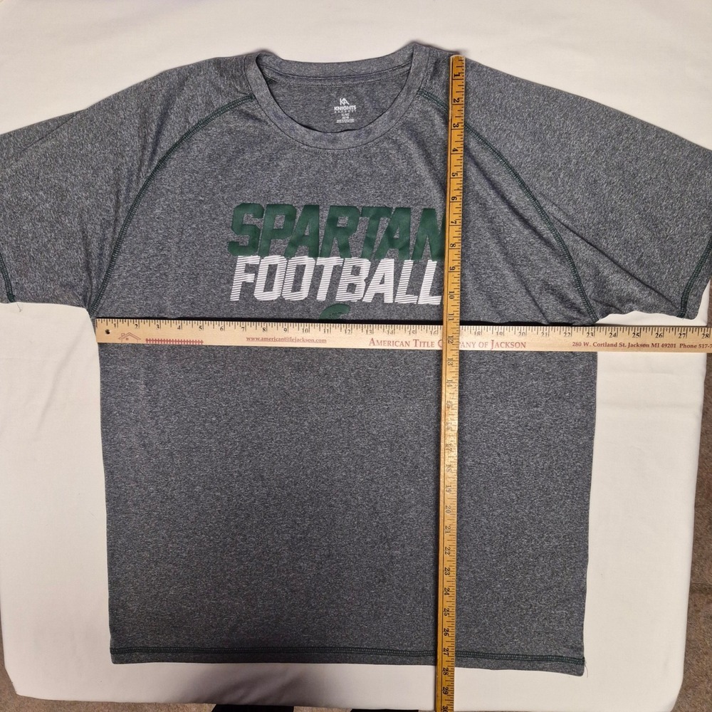Knights Apparel Michigan State Spartans Football T-Shirt Mens XL Gray Heather - Picture 3 of 4